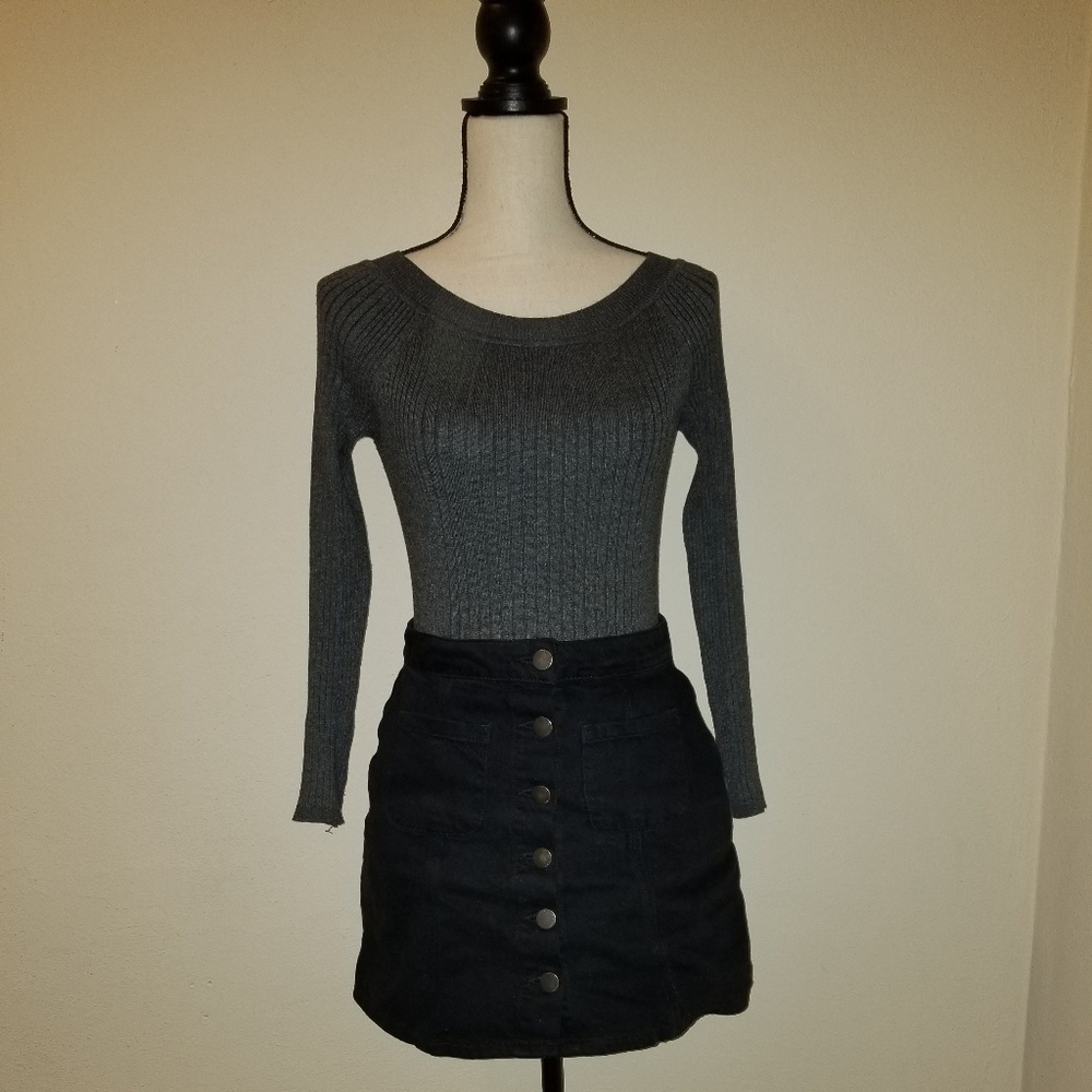 Grey Knit Top